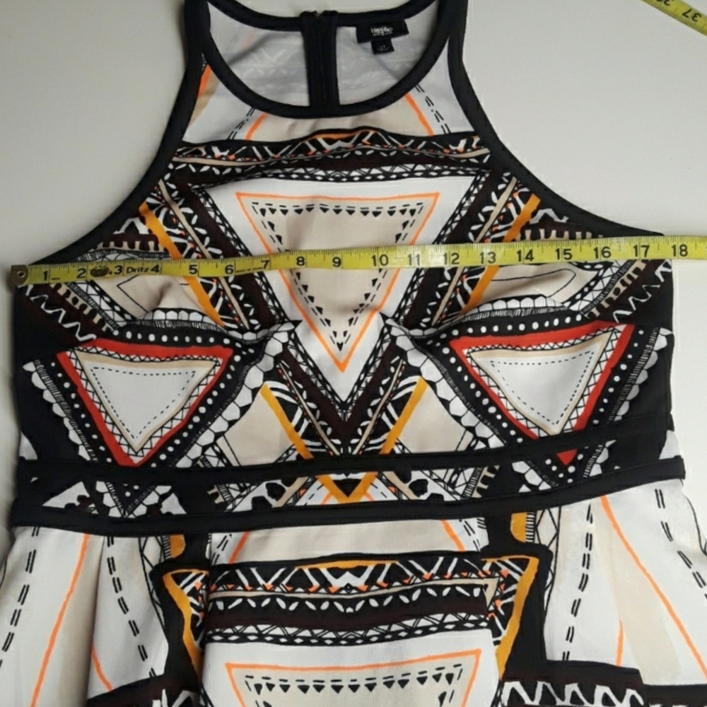 MOSSIMO Tribal Geometric Print Fit and Flare Sleeveless Dress Large - Picture 5 of 7